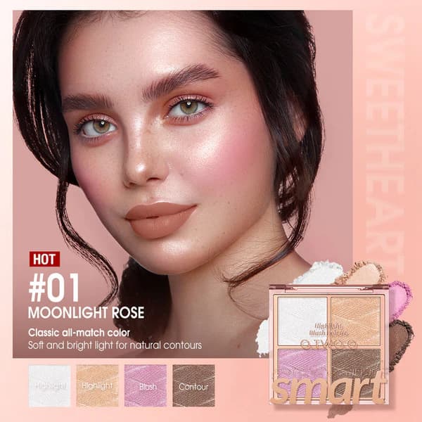 O.TWO.O Sweetheart Highlighter Blush Palette beauty product available at Kittik Beauty Nepal